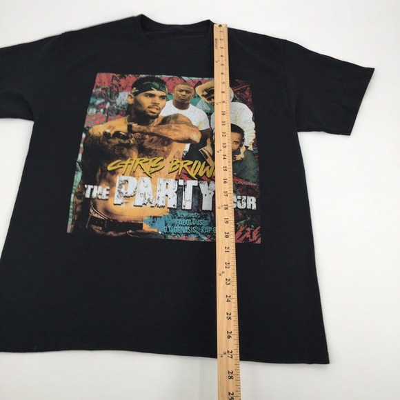 2017 Chris Brown The Party Tour Short Sleeve Graphic T-Shirt Medium Black M - Picture 7 of 7